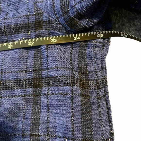 Allison Daley blue and black plaid shimmer flannel shacket - Picture 4 of 8